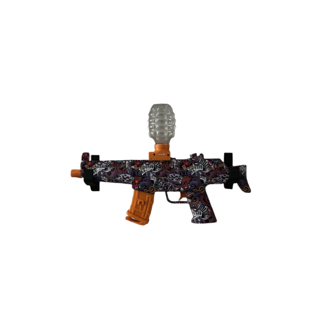 smg, gel blaster, top loader, multicolored, close range, long range, battery charged, mp5