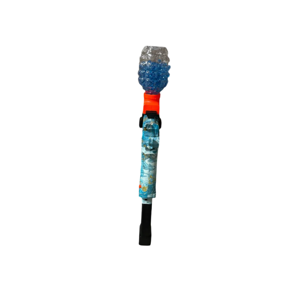 pistol, gel blaster, top loader, blue, close range, long range, battery charged, extended mag